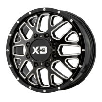 XD Series Grenade Dually 20X8.25 ET127 8X200 142.00 Gloss Black Milled - Front Fälg